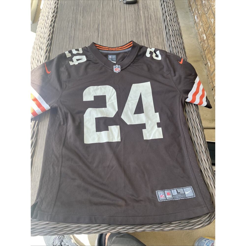 Nick Chubb #24 Cleveland Browns NFL Nike On Field 1946 Youth Large Brown Jersey